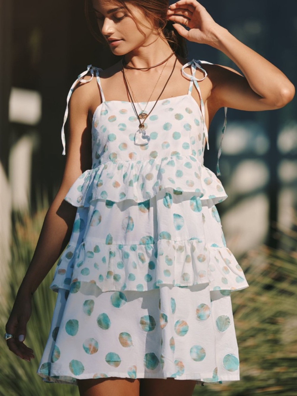 NWT Anthropologie Celandine Tiered Mini Apron Dress